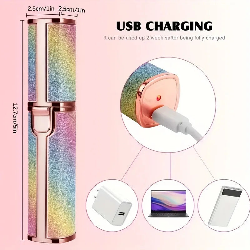2 in 1 Rechargeable Facial Hair Removal and Eyebrow Shaver USB Painless