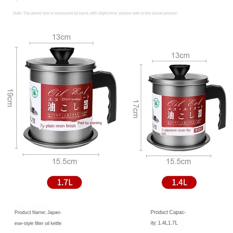 1.4L Multifunction Leakproof Can Grease Container Kitchen Tool Kettle
