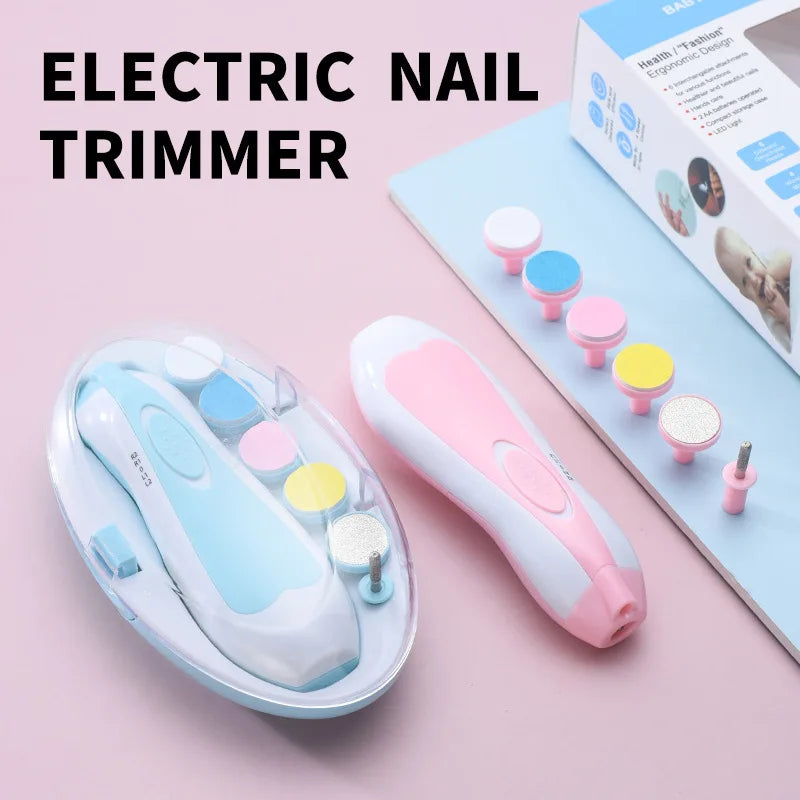 Multifunctional Electric Baby Nail Trimmer Set, Gentle Fingernail & Toenail File Clippe
