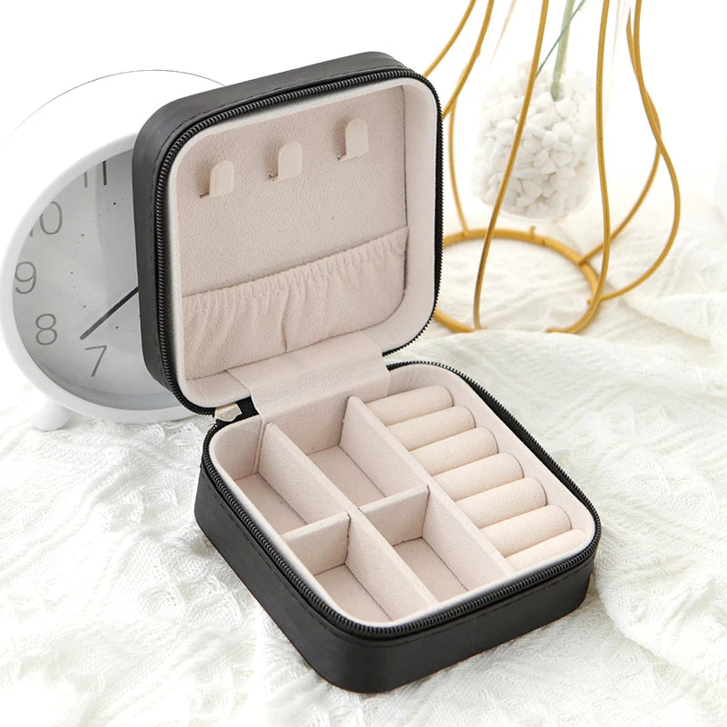Single Layer Storage Box Ladies Travel Leather Jewelry Box