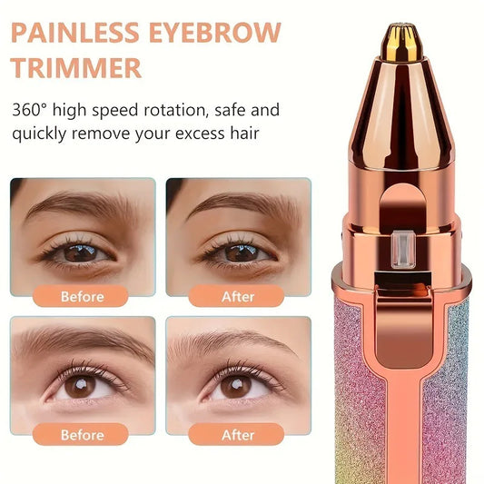 2 in 1 Rechargeable Facial Hair Removal and Eyebrow Shaver USB Painless