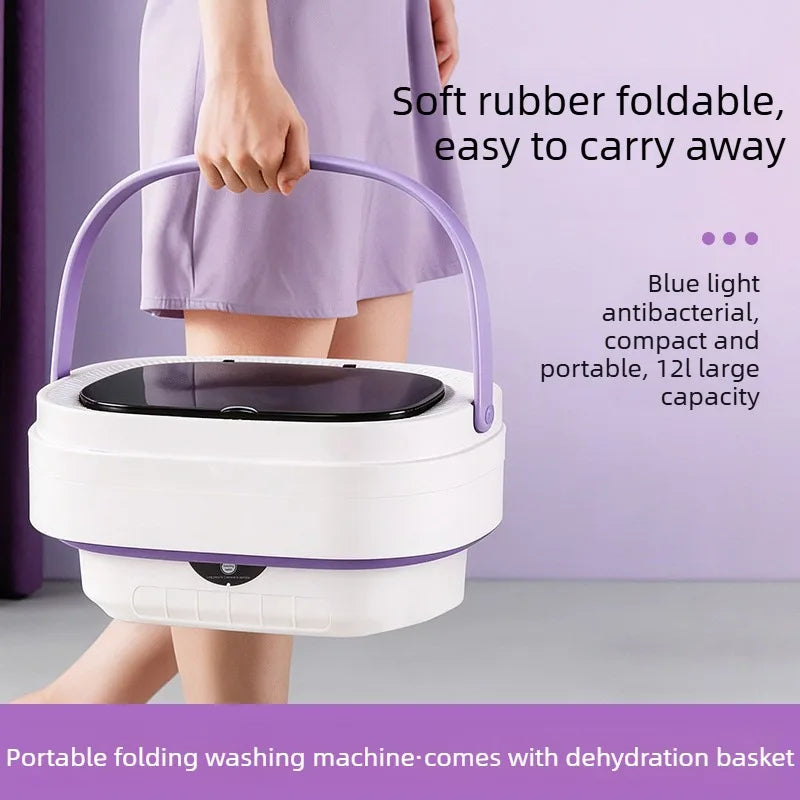 New Foldable Washing Machine Portable Travel Student Dormitory Underwear Baby Mini Washer