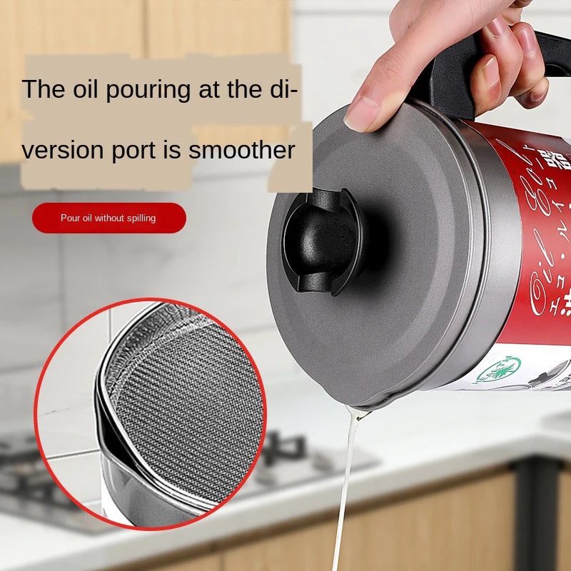 1.4L Multifunction Leakproof Can Grease Container Kitchen Tool Kettle