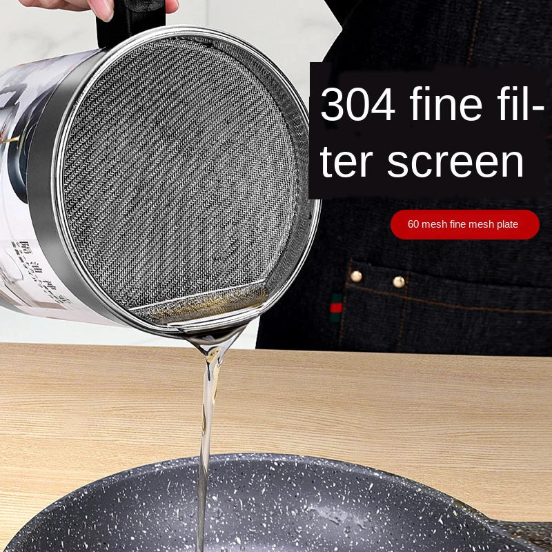 1.4L Multifunction Leakproof Can Grease Container Kitchen Tool Kettle