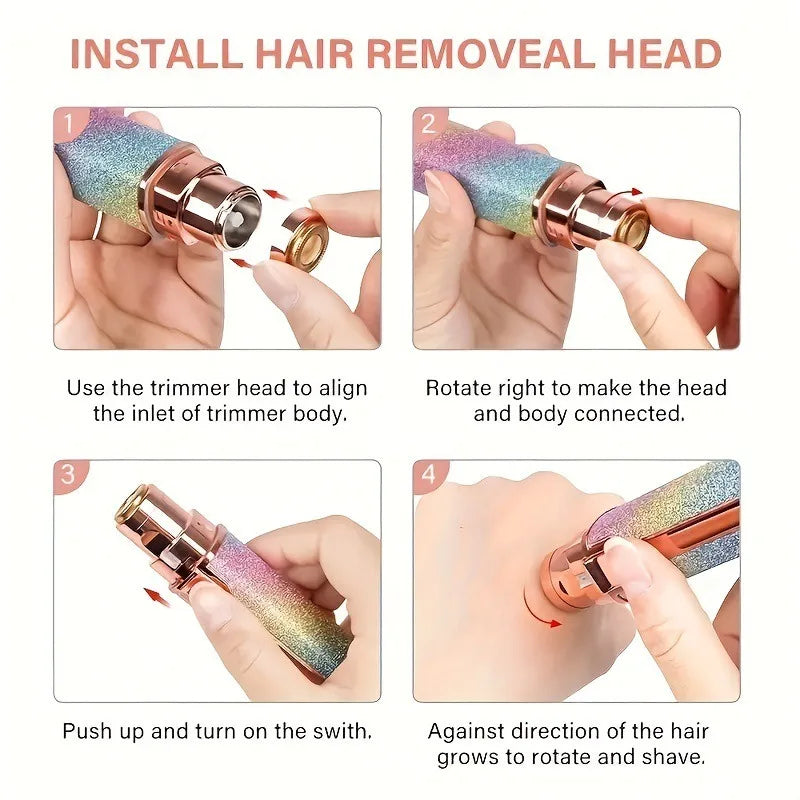 2 in 1 Rechargeable Facial Hair Removal and Eyebrow Shaver USB Painless