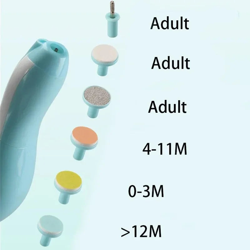Multifunctional Electric Baby Nail Trimmer Set, Gentle Fingernail & Toenail File Clippe