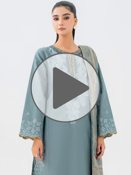 3 Piece Khaddar Suit-Embroidered (Pret)