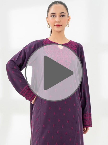 2 Piece Linen Suit-Embroidered (Pret)