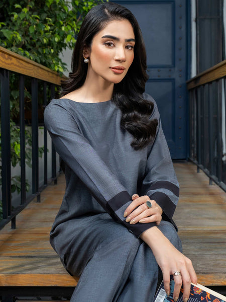 Dyed Color Block Yarn Dyed Co-Ord Set