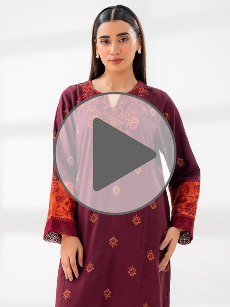 2 Piece Linen Suit-Embroidered (Pret)