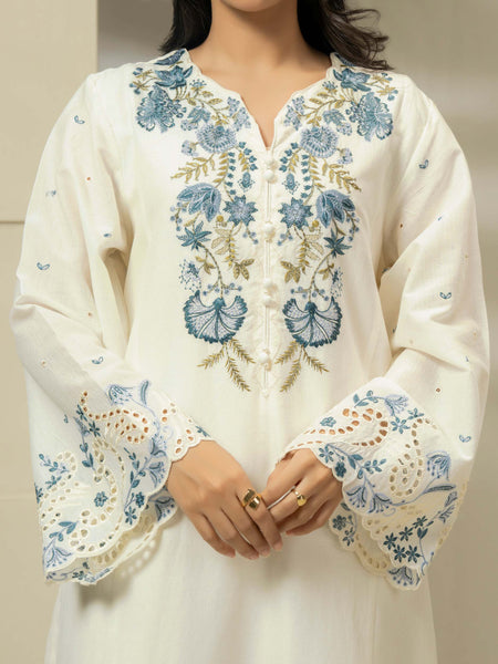 3 Piece Dobby Suit-Embroidered (Pret)