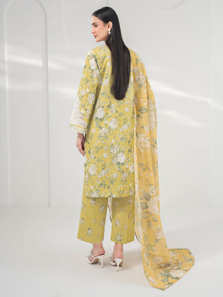 3 Piece Cambric Suit-Embroidered (Pret)