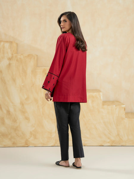 Cambric Kurti-Embroidered (Pret)