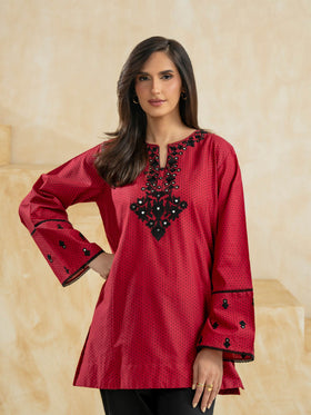 Cambric Kurti-Embroidered (Pret)
