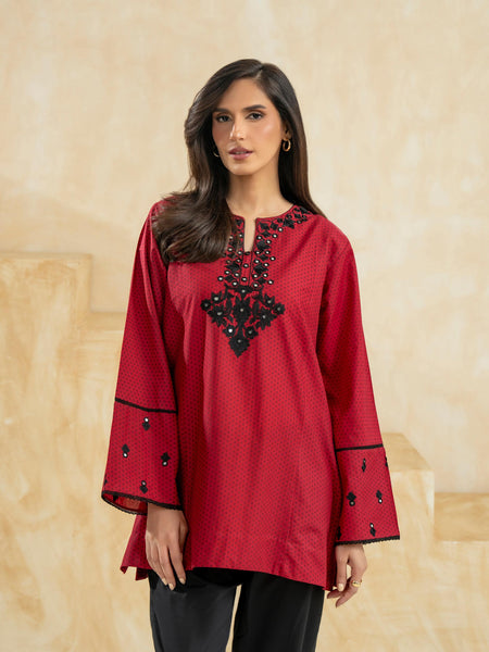 Cambric Kurti-Embroidered (Pret)