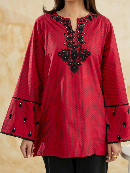 Cambric Kurti-Embroidered (Pret)
