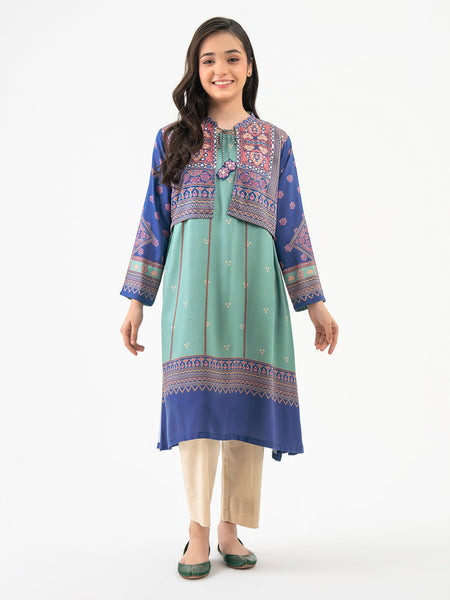 Linen Shirt With Bolero-Printed (Pret)