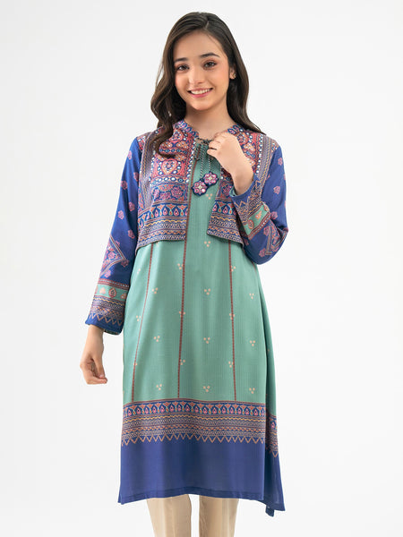 Linen Shirt With Bolero-Printed (Pret)