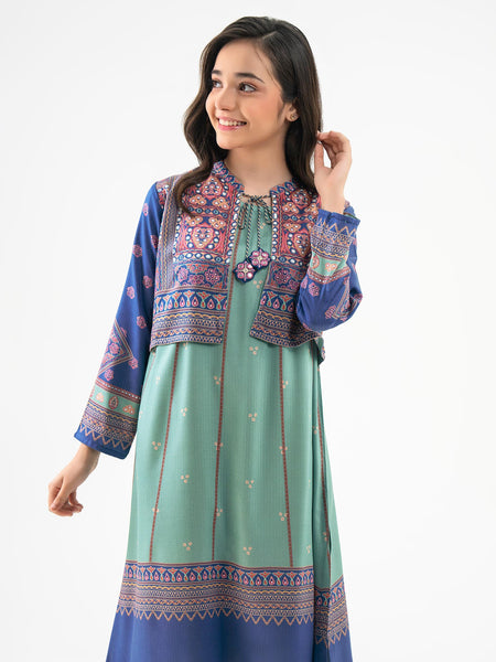 Linen Shirt With Bolero-Printed (Pret)