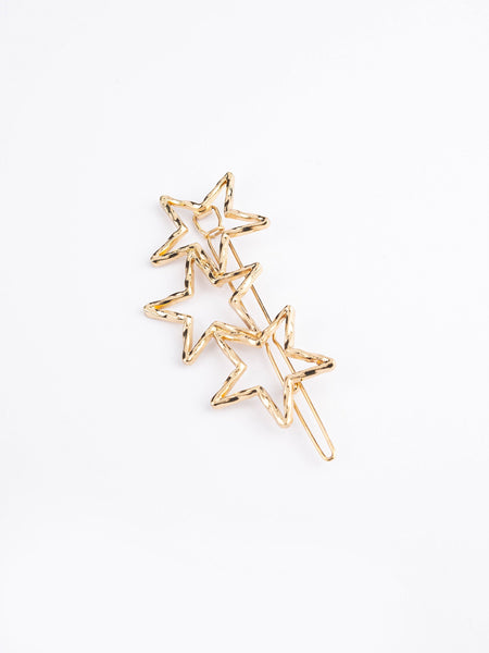 Textured Gold Hair Clip Set