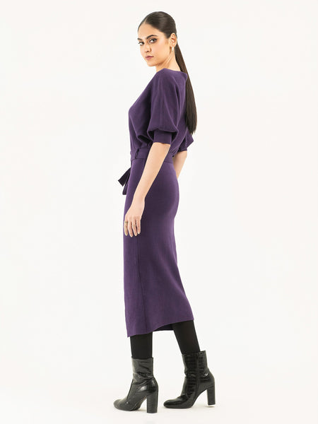 Belted Woolen Dress