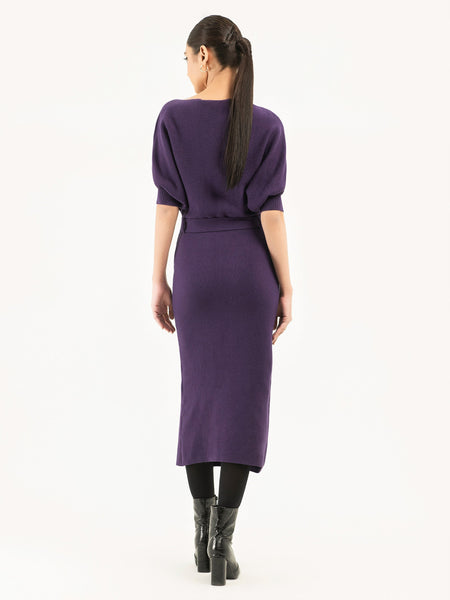 Belted Woolen Dress