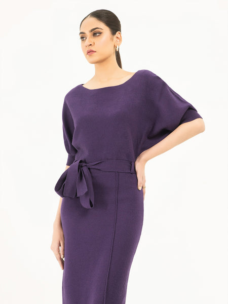 Belted Woolen Dress