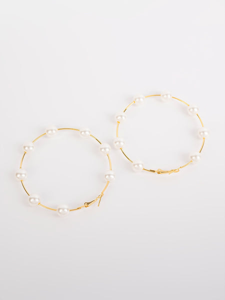 Oversized Pearl Hoops