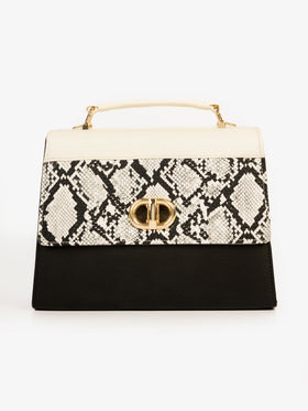 Two-tone Textured Handbag