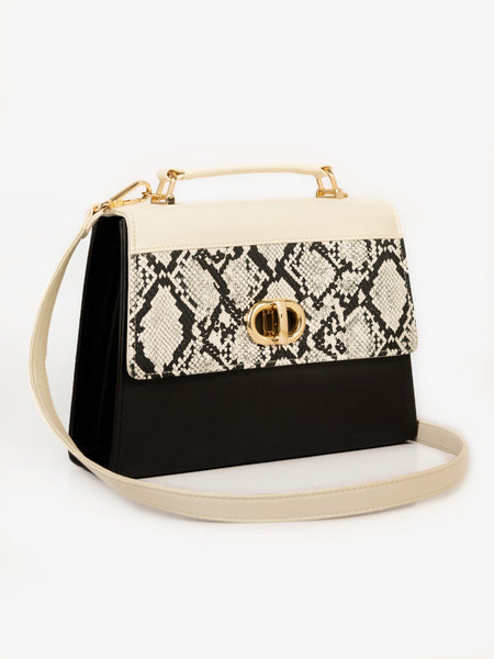 Two-tone Textured Handbag