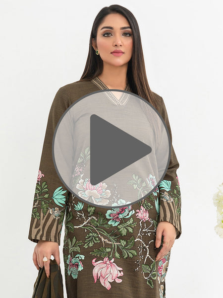 3 Piece Khaddar Suit-Printed(Pret)