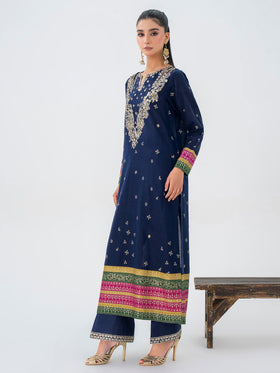2 Piece Jacquard Suit-Embroidered (Pret)