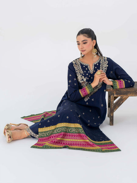 2 Piece Jacquard Suit-Embroidered (Pret)