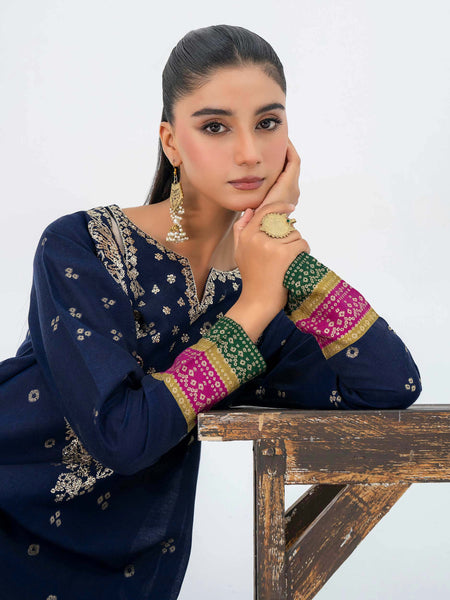 2 Piece Jacquard Suit-Embroidered (Pret)