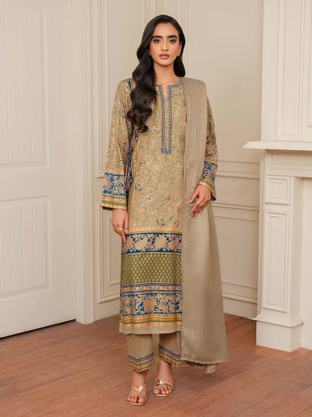 3 Piece Khaddar Suit-Embroidered (Unstitched)