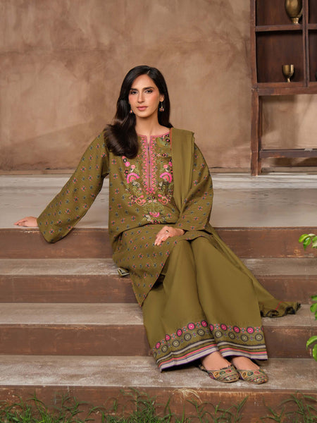 3 Piece Khaddar Suit-Embroidered (Unstitched)