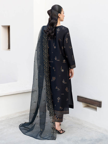 3 Piece Satin Suit-Embroidered (Unstitched)