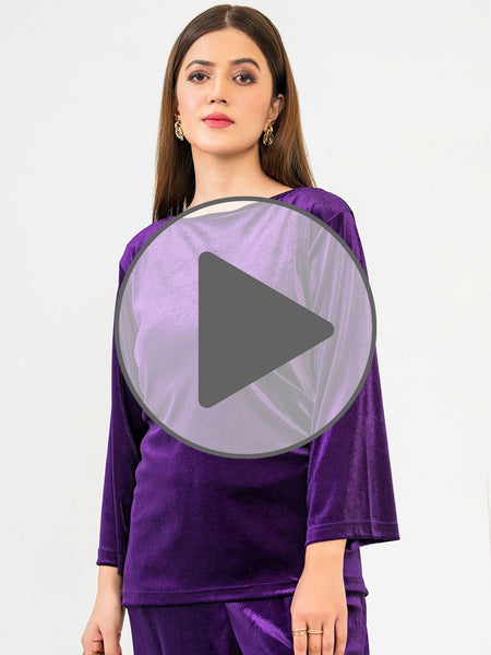 Velvet Co-Ord Set-Dyed