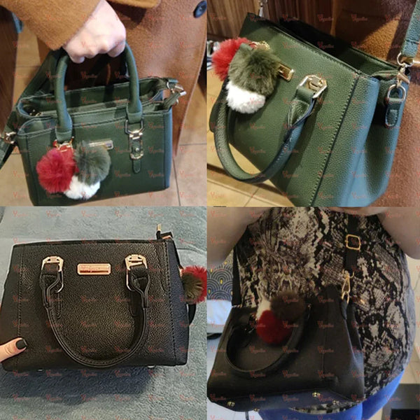 ladies embossed shoulder bag ladies Messenger bag hairball bags high quality bag