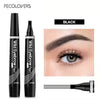 Eyebrow Pen Waterproof 4 Split Tip Eyebrows Pen Eyebrow Tattoo Pen Waterproof Liquid Black Eyebrow Makeup Pencil
