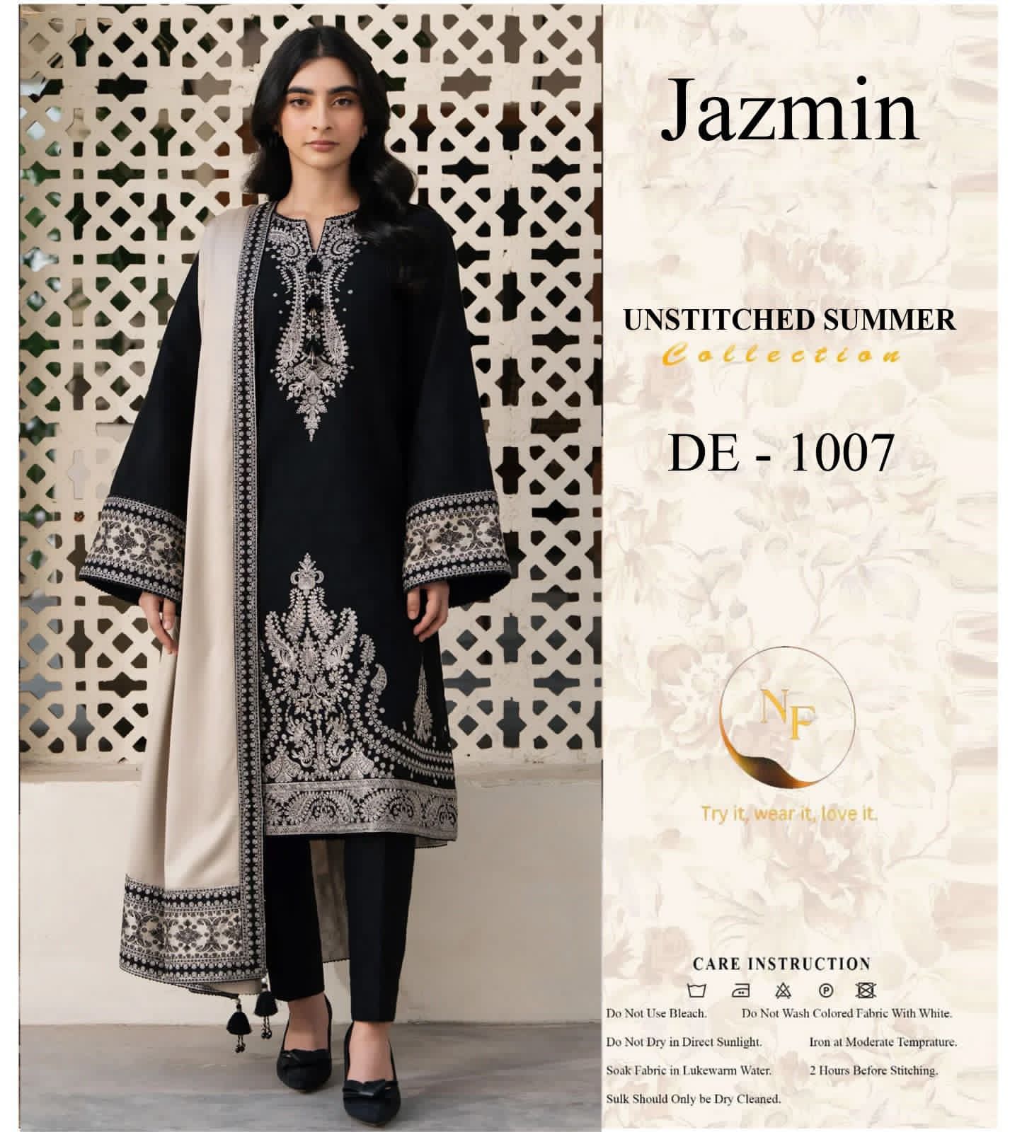 ✨ New Arrivals Summer Lawn Collection 2026 – Jazmin 3PC Embroidered Suit ✨