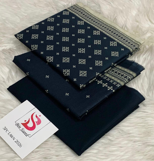 Bin Saeed 3PC Lawn Collection 2026 – Digital Printed Original Suit